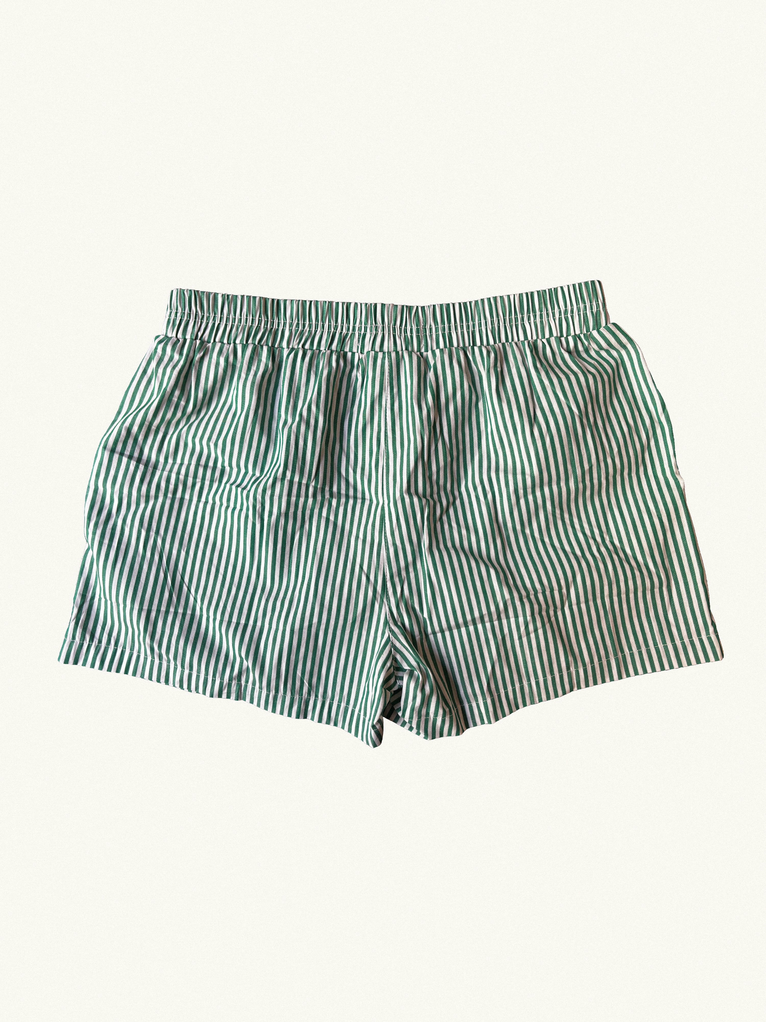 Green Striped Shorts