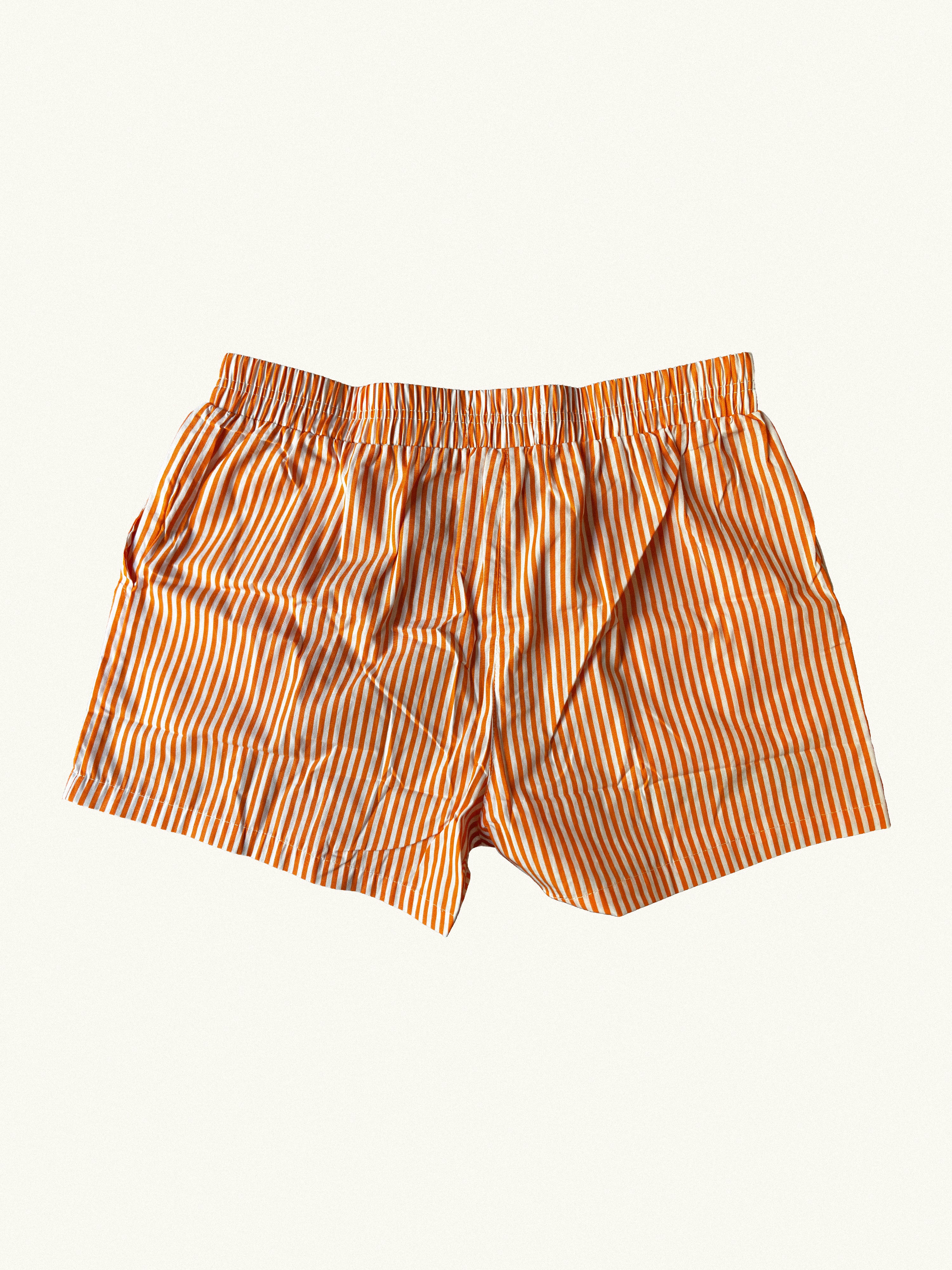 Orange Striped Shorts